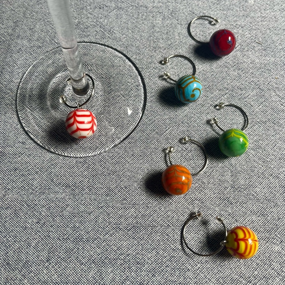 Colorful Wine Glass Charms Set